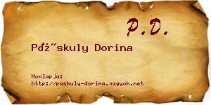 Páskuly Dorina névjegykártya